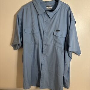 Columbia Mens 4X Light Blue Button Up Omni-wick‎